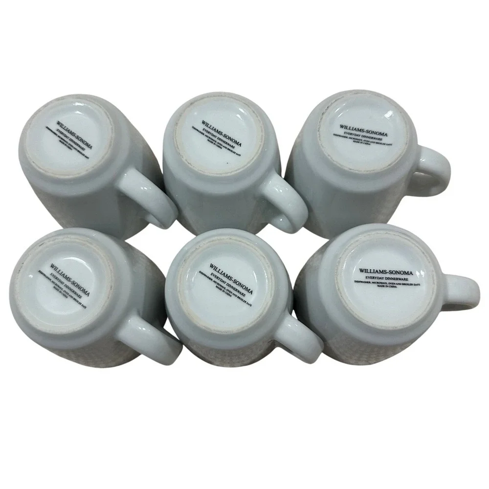 Williams Sonoma White‎ Espresso Cups Demitasse Set of 6
